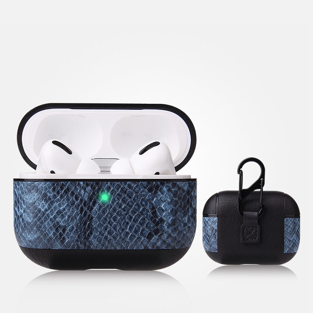 Coque de Protection Compatible Airpods Pro Style Cuire avec Mousqueton