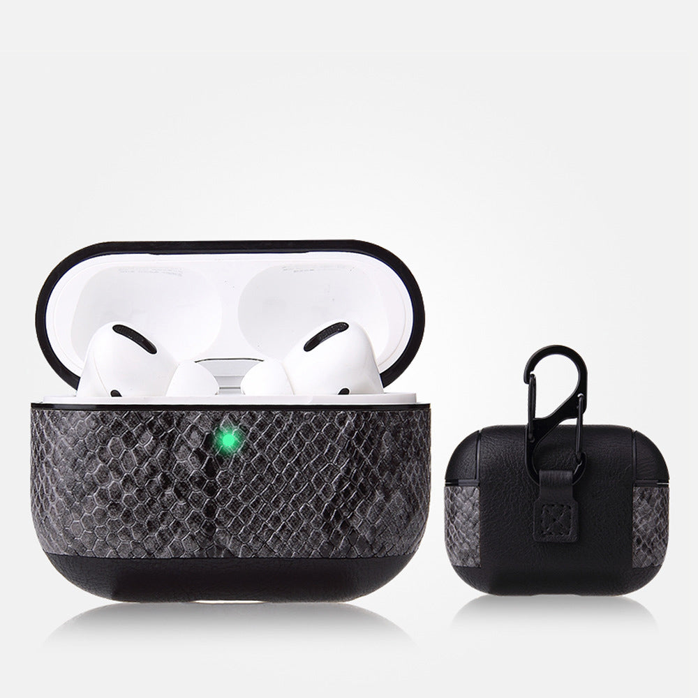 Coque de Protection Compatible Airpods Pro Style Cuire avec Mousqueton