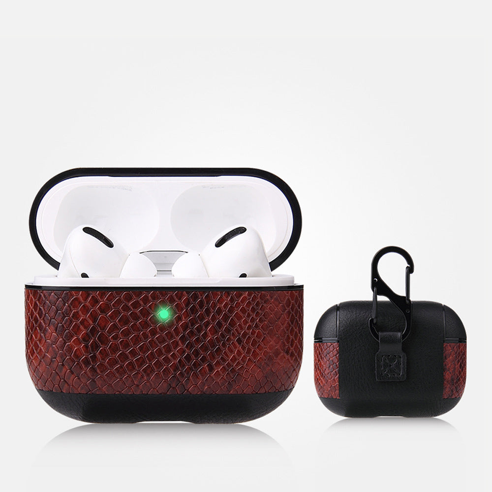 Coque de Protection Compatible Airpods Pro Style Cuire avec Mousqueton