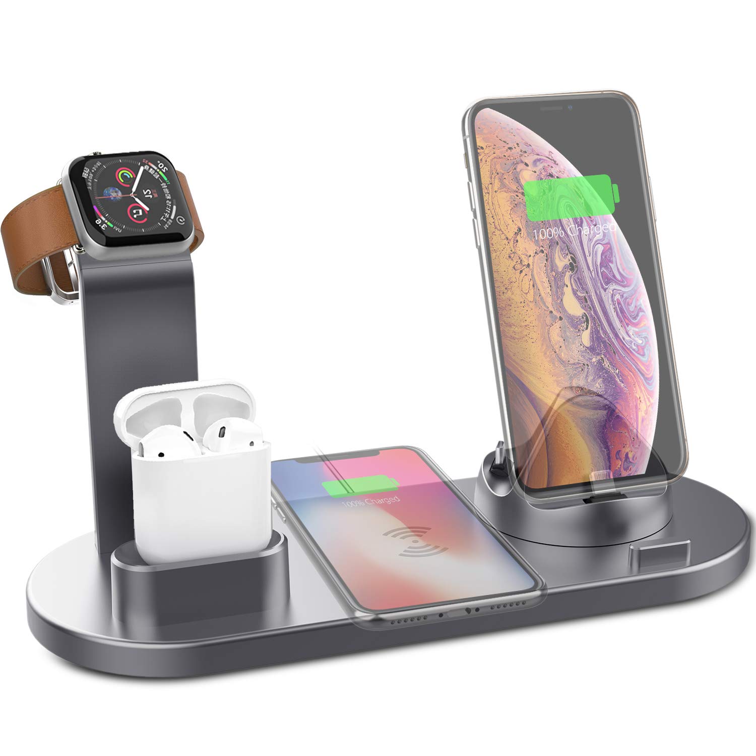 Station de Charge Sans Fil 4-en-1 pour smartphone