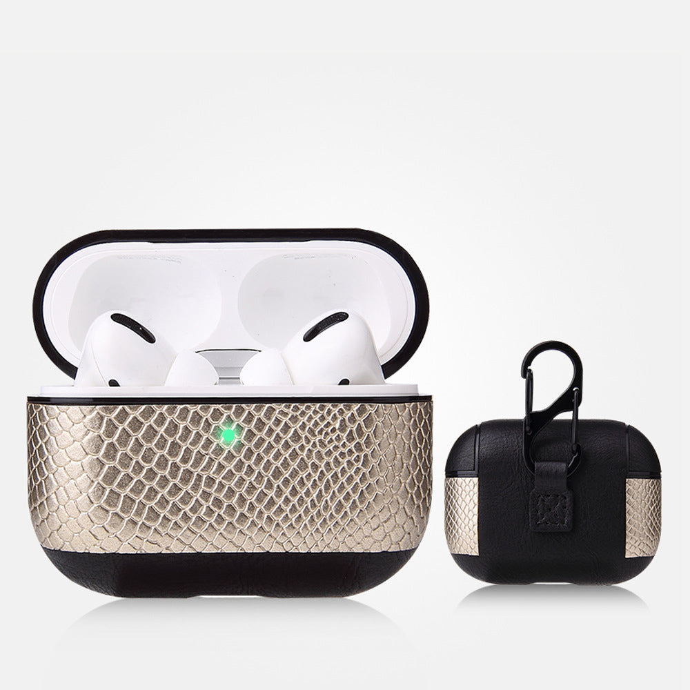 Coque de Protection Compatible Airpods Pro Style Cuire avec Mousqueton