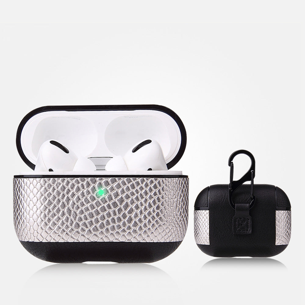 Coque de Protection Compatible Airpods Pro Style Cuire avec Mousqueton