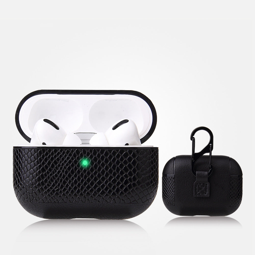 Coque de Protection Compatible Airpods Pro Style Cuire avec Mousqueton