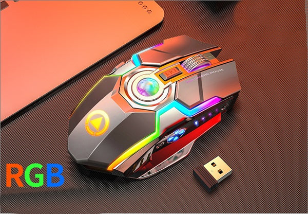 Souris Gaming Sans Fil RGB Rechargeable-Silencieuse