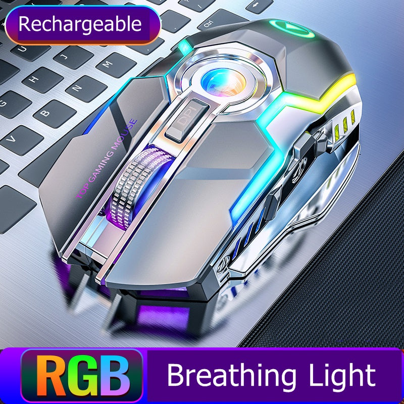 Souris Gaming Sans Fil RGB Rechargeable-Silencieuse