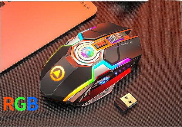 Souris Gaming Sans Fil RGB Rechargeable-Silencieuse